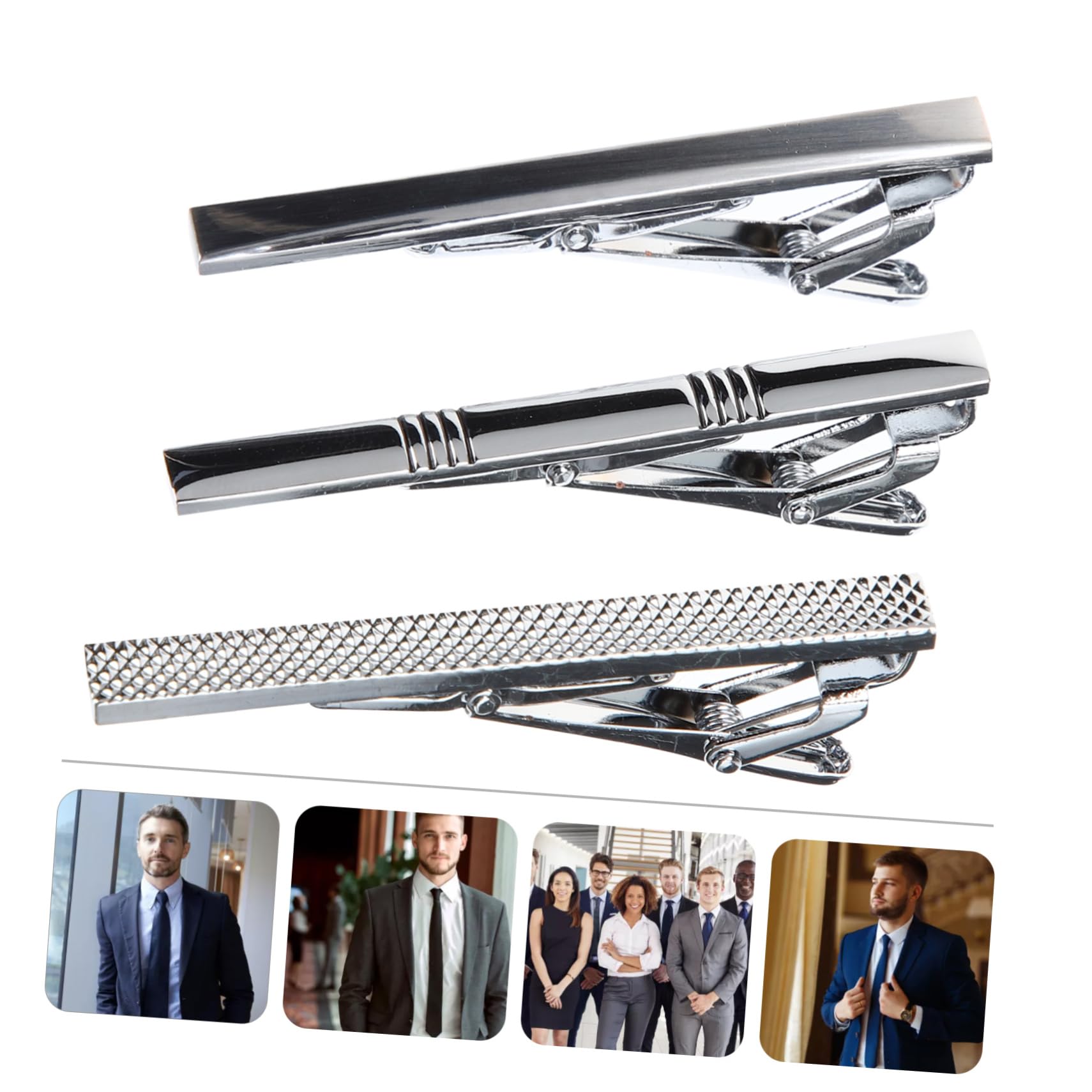 FOMIYES Krawattenklammer-set Klassische Krawattennadel Anzug Accessoires Männer Krawattenzubehör Für Männer Krawattenclip Krawattennadel Männer Legierung Silber