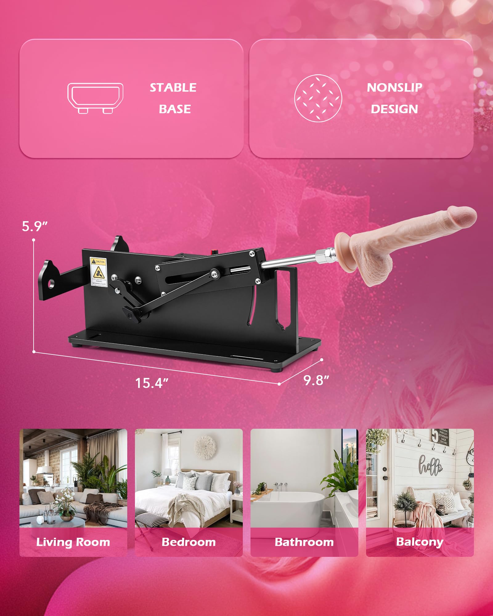 Y-NOT APP Controlled Automatic Thrusting Machine, Electric Dildo Machine with 14 Speeds & 6 Modes for Women Men Couples, Adjustable Adult Sex Toy with Attachments for Vaginal Anal Masturbation, Black: Black APP Control