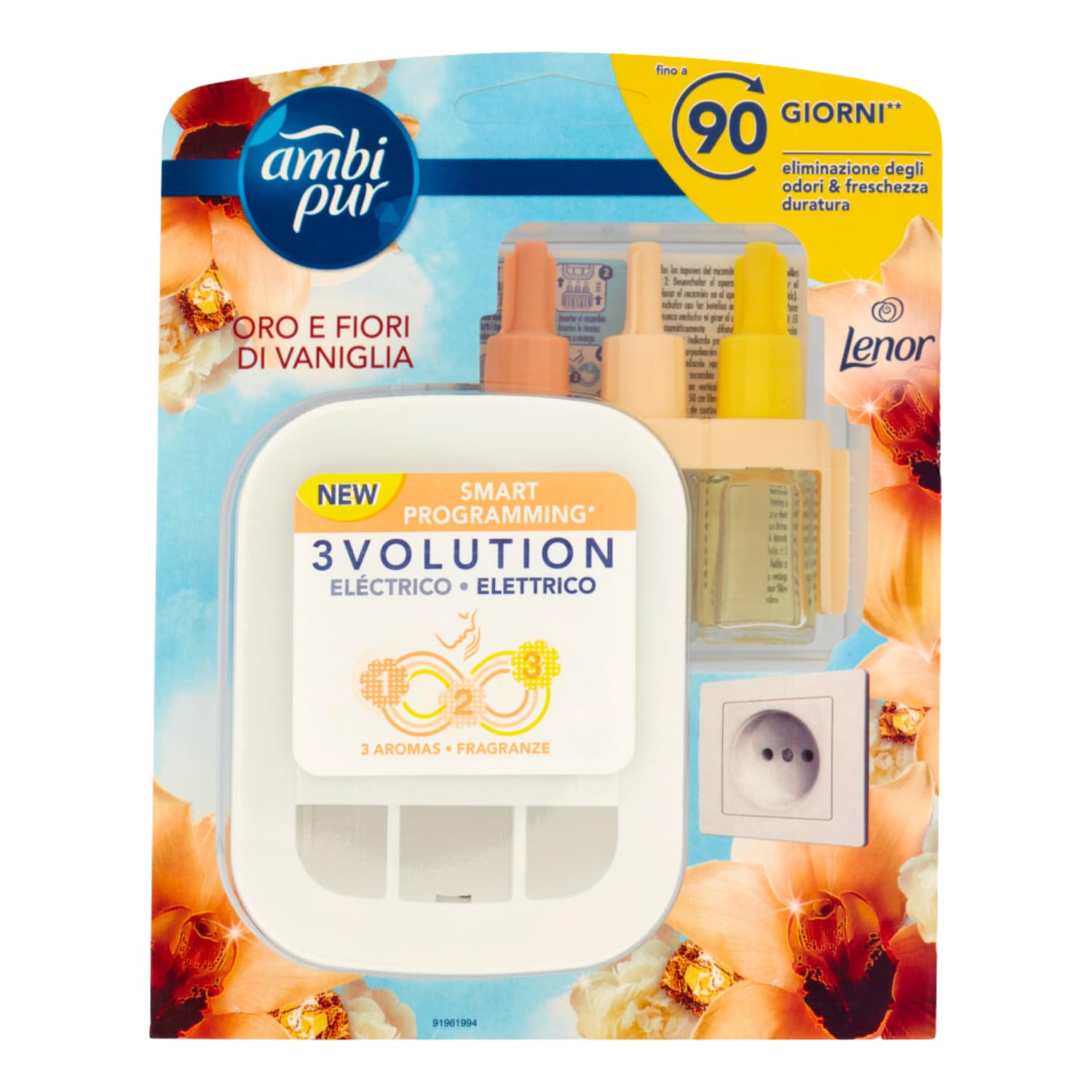 Base Profumatore Elettrico per Ambienti con Ricarica Oro e Fiori di Vaniglia – 20 ml – Variazioni 4/8/12 Pezzi (4)