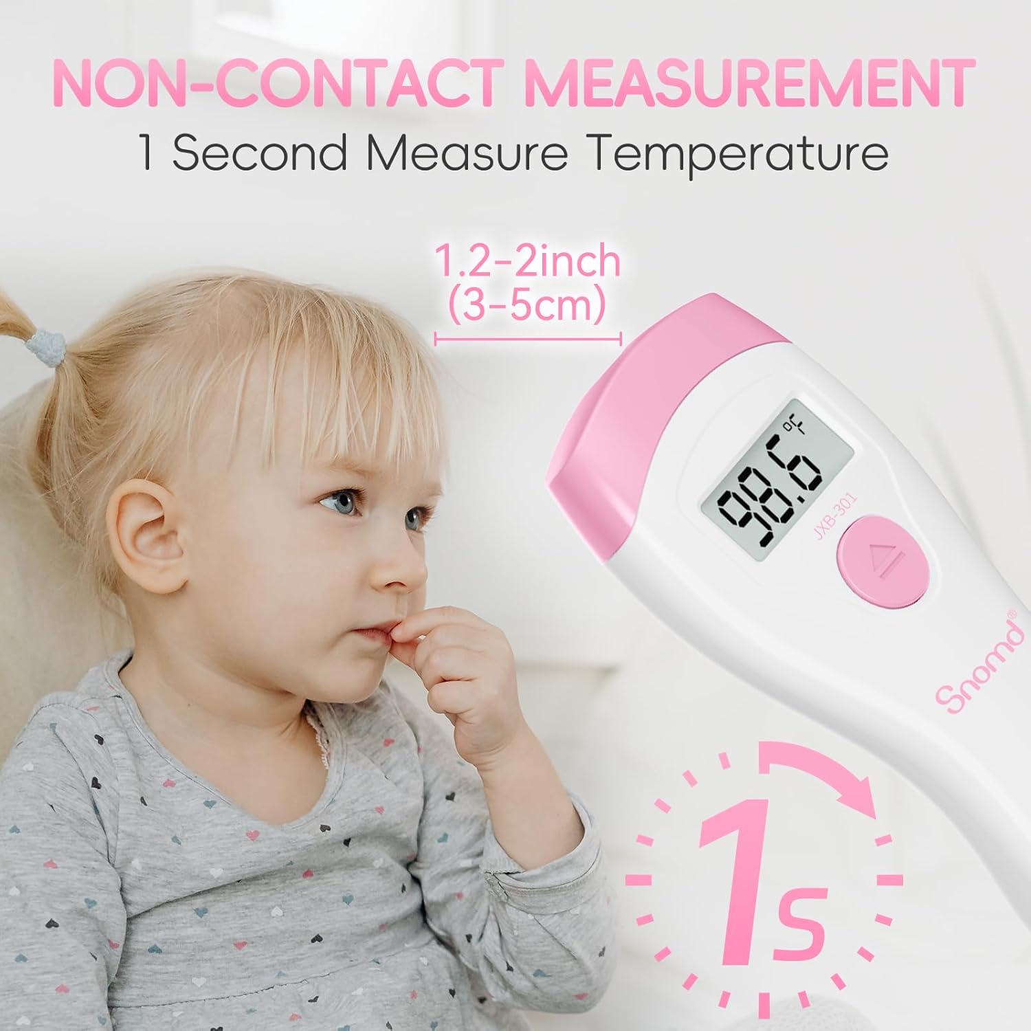 Non-Touch Forehead Thermometer, Digital 2-in-1 Infrared Thermometer for