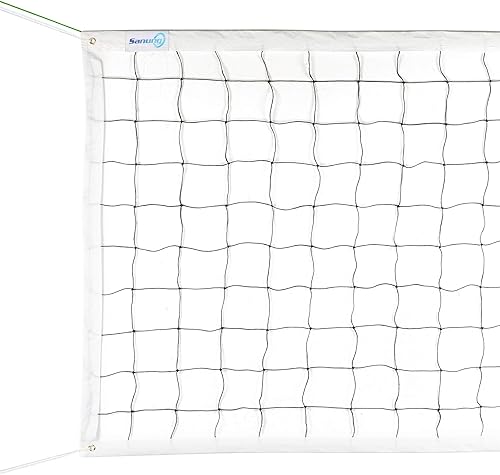 Sanung Red de voleibol con alambre de acero para jardines interiores y exteriores, campus, patio, piscina, parque, playa, juego portátil, tamaño