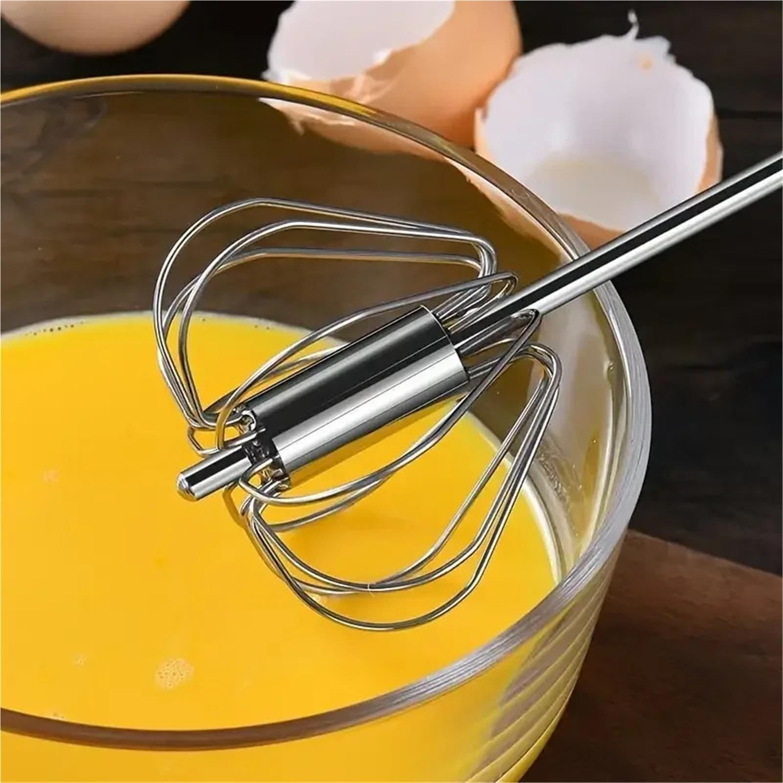 Halbautomatischer Schneebesen Aus 304 Edelstahl, Manueller Handmixer, Selbstdrehender Rührer, Kochzubehör, Werkzeuge, Ballon-Schneebesen(2pack M)
