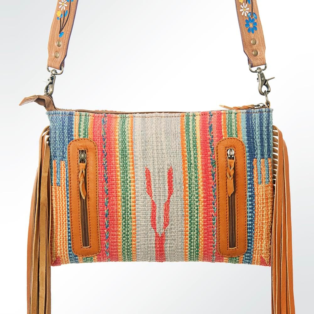 American Darling Cross Body Saddle Blanket Genuine Leather Western Women Bag Handbag Purse | Crossbody for Cute