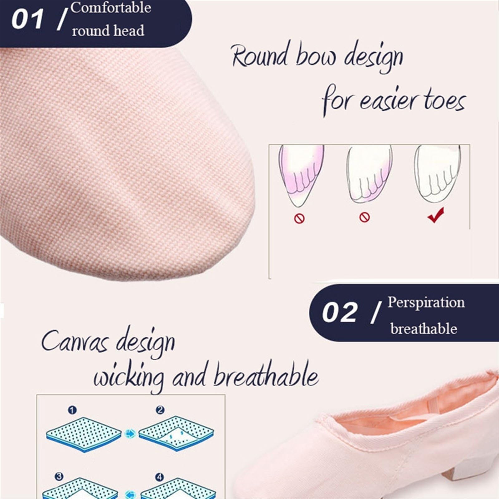 Ballettpantoffeln Professionelle Ballett-Tanzschuhe for Frauen und Mädchen, Tanzschuhe mit niedrigem Absatz, Segeltuchschuhe for den Tanzunterricht(Pink,38)