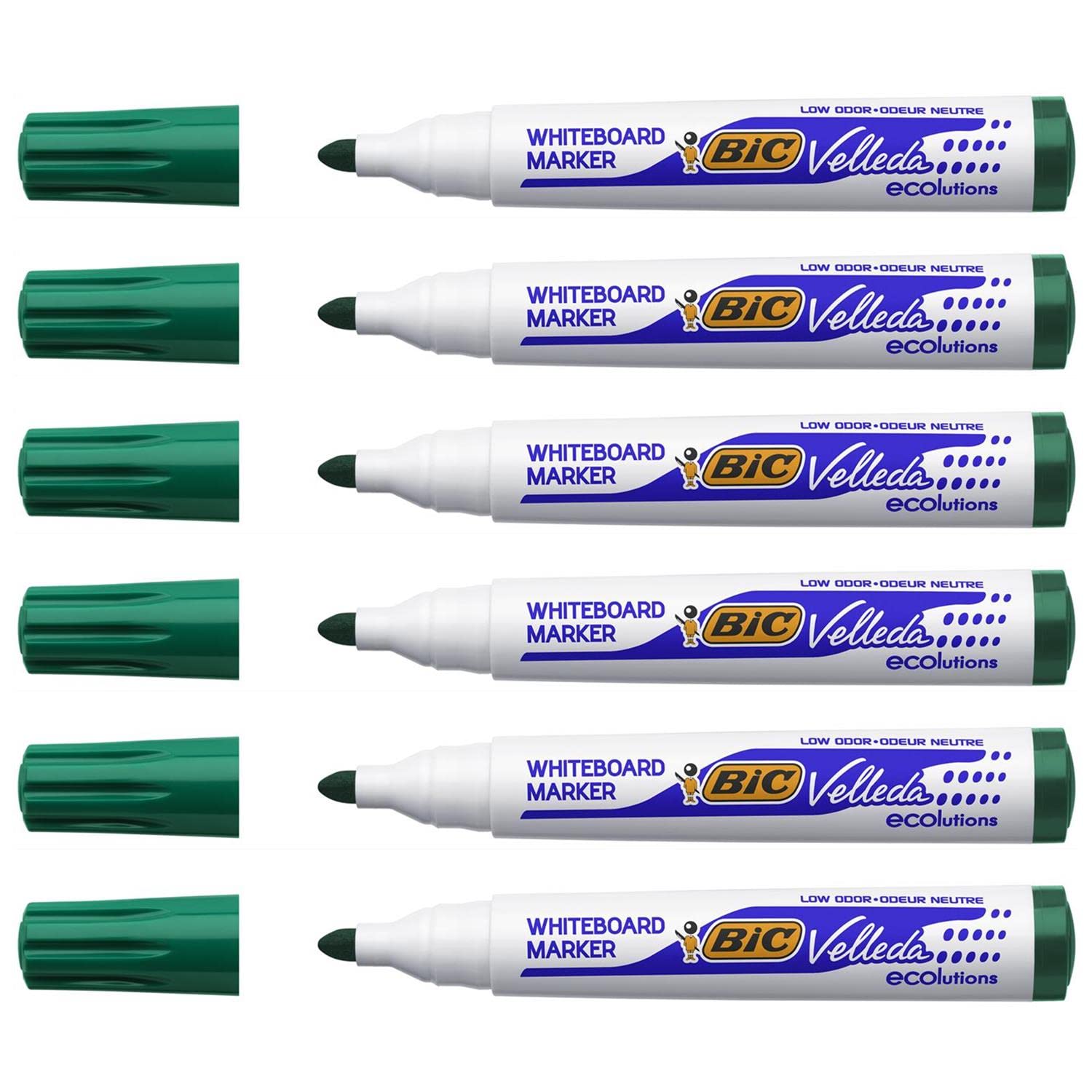 Velleda – Juego de 6 rotuladores pizarra borrado en seco 1701 Ecolutions PTE ojiva Large verde