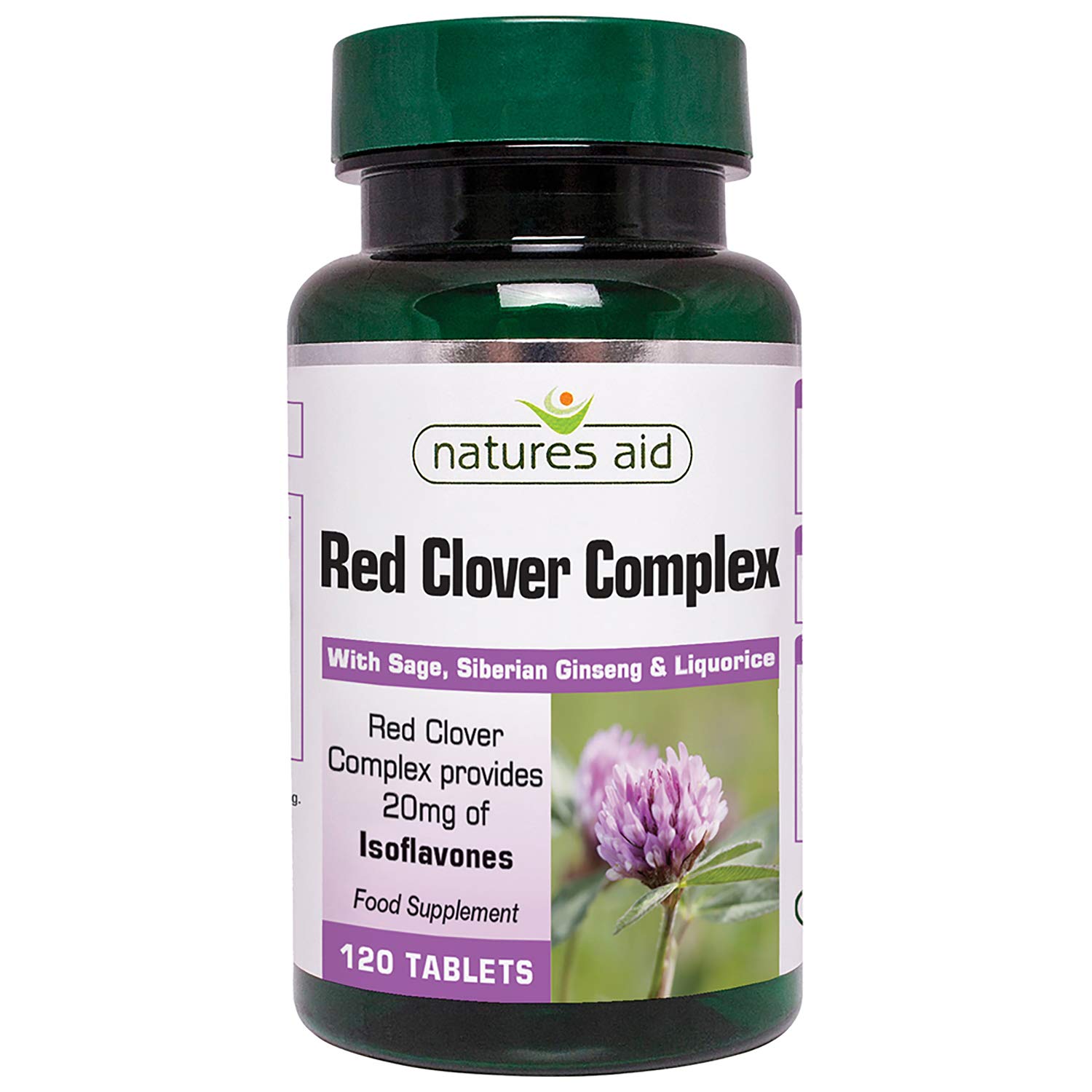 Natures AidRed Clover Complex – With Isoflavones, Sage, Ginseng & Liquorice – Supports Women’s Health, Hormonal Balance & Menstrual Comfort – Vegan, Gluten-Free, Non-GMO Supplement - 120 Tablets