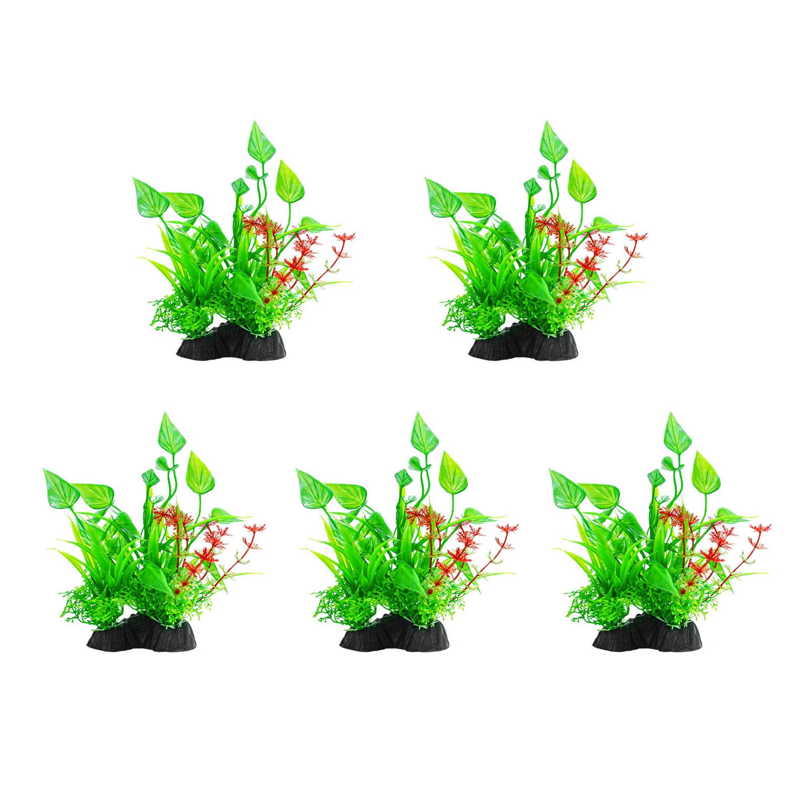 HDOYTXXM 5PCS Artificial Water Plant Realistic Aquariums Decoration with Base for Home Fishtanks Landscape Underwater Decoration