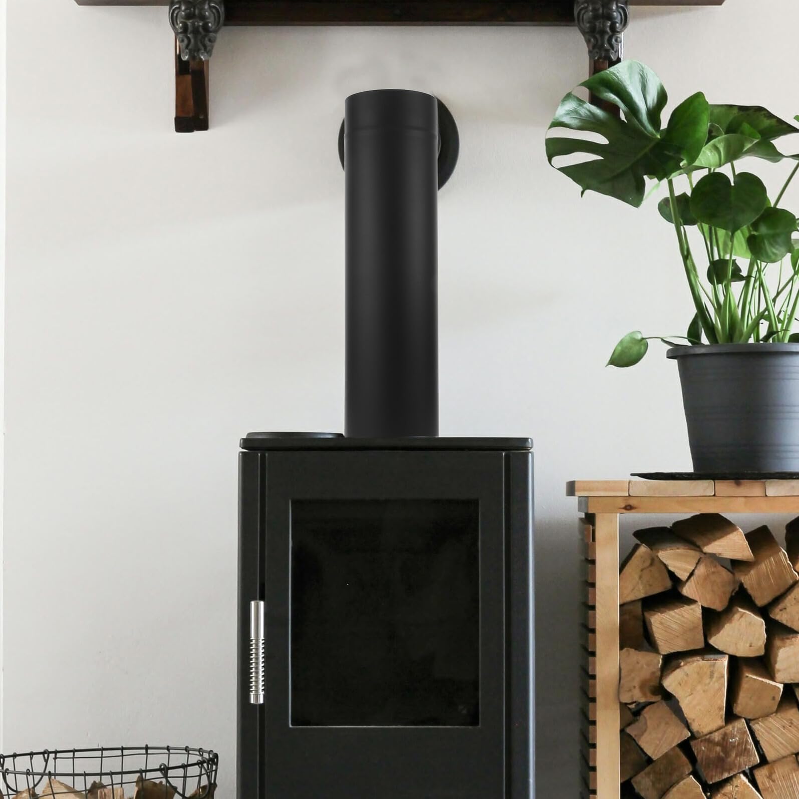 Tubo Fumaria Inox Nero per Stufa a Pellet e Legna da Casa | Acciaio Inossidabile, Giunti Stagni, Resiste al Calore, Riduce Deformazioni e Danni