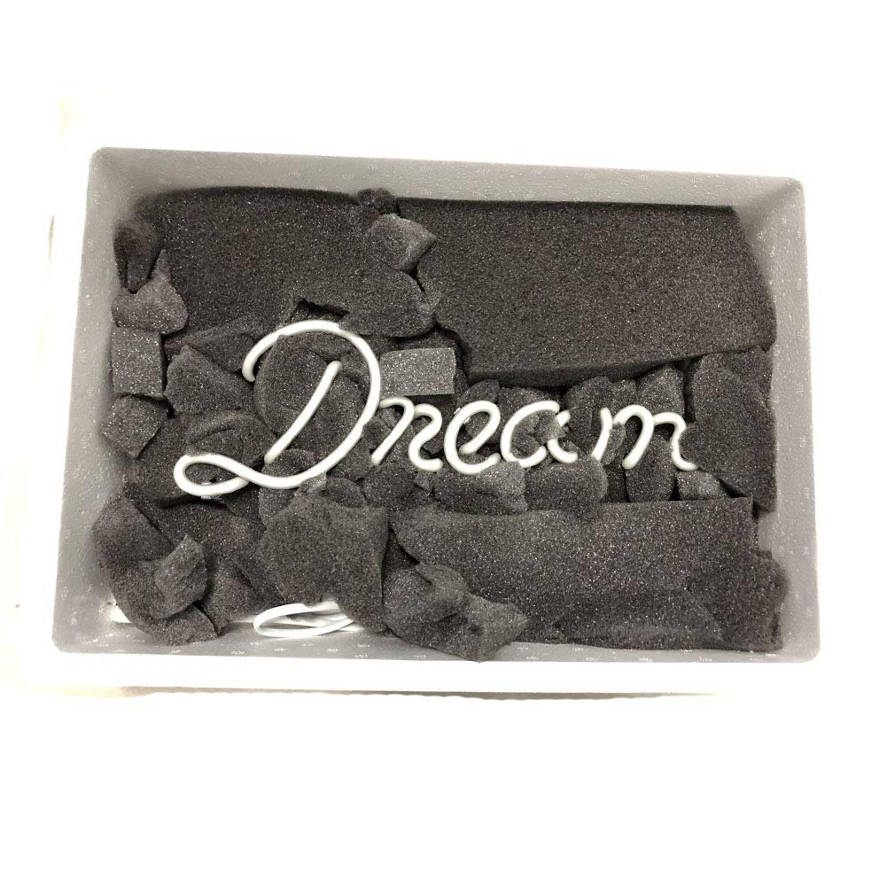 LiQi ™ "Dream " - Cartel de neón (35,56 x 10,16 cm) - Panel de acrílico de cristal real hecho a mano para el hogar, dormitorio, pub, hotel, playa, sala de juegos recreativa