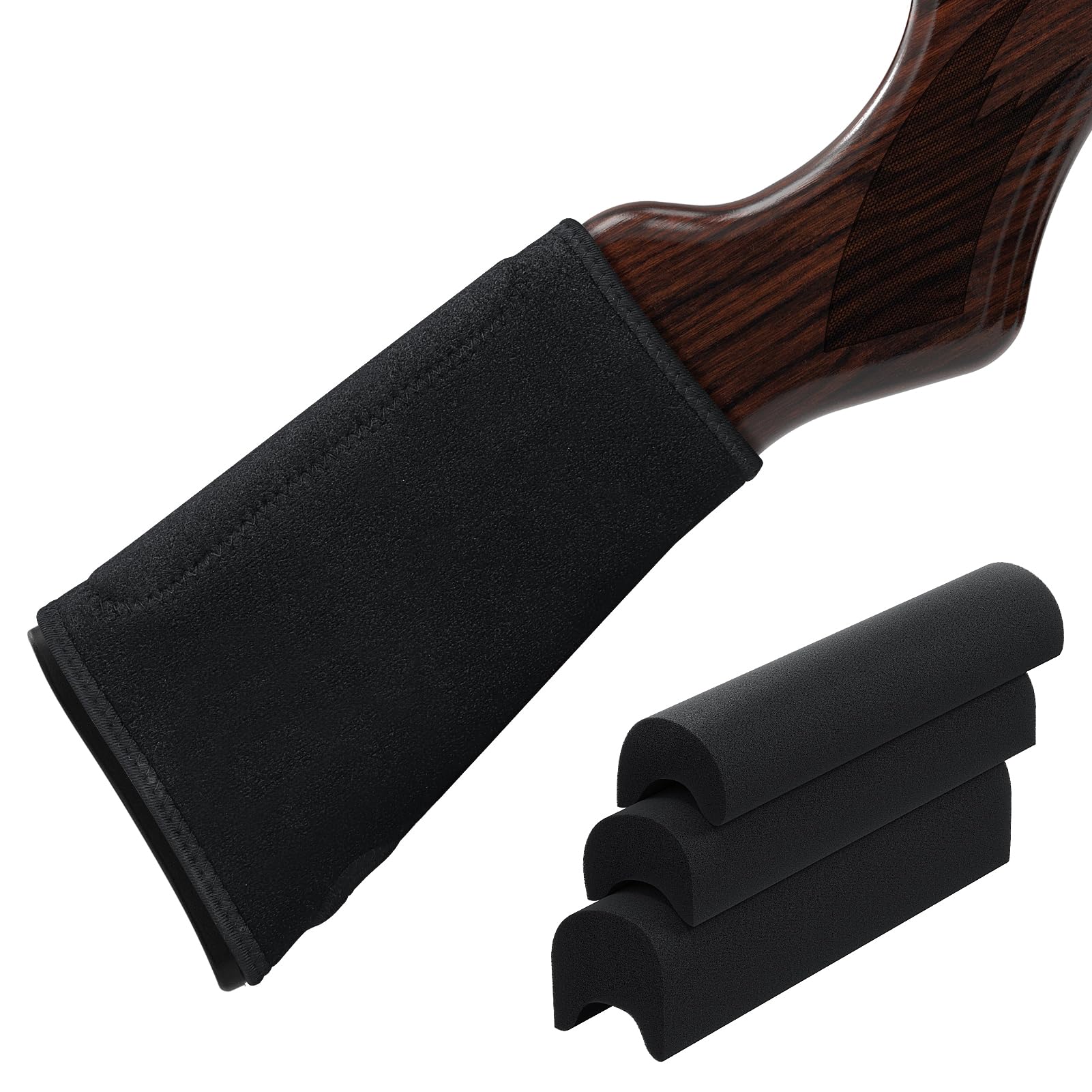Feyachi Kit Elevador de mejilla para Rifle - Elevador de mejilla Ajustable para Culata de Rifle con 3 Almohadillas de Espuma EVA de Diferentes Alturas