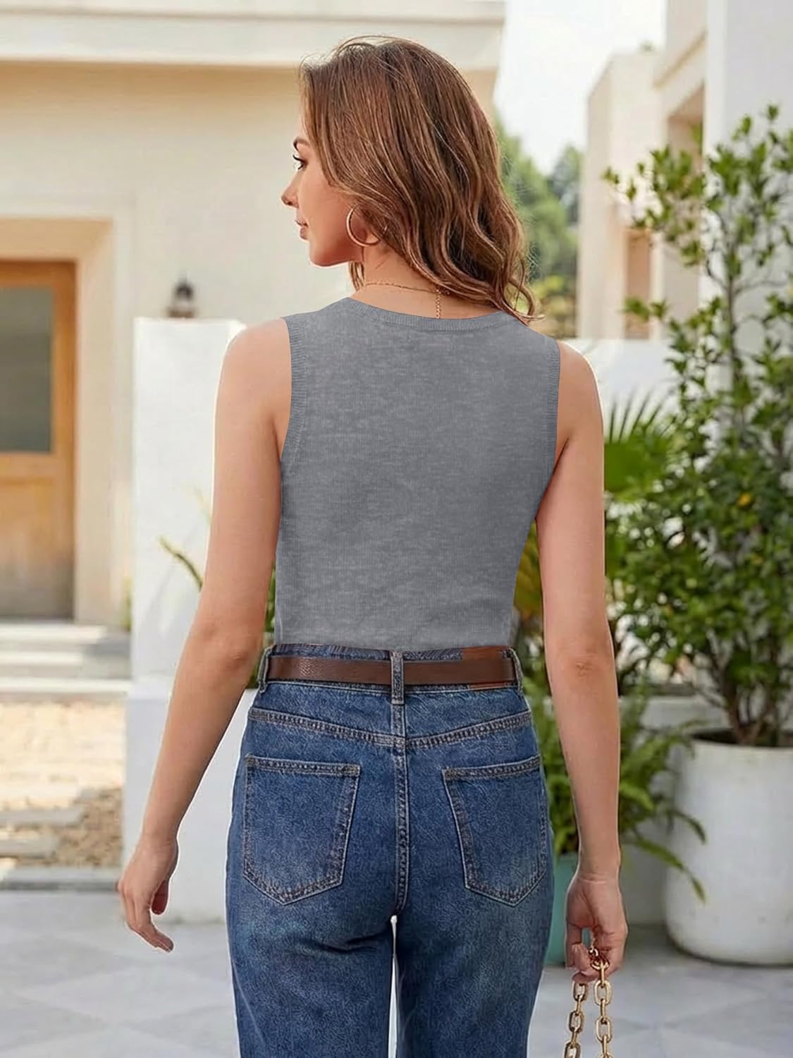 LaGracia Women's Tank Tops Summer Sleeveless Sweaters Vests Crewneck Wool Blend Business Casual Sweater Tank 2026 - Image 4