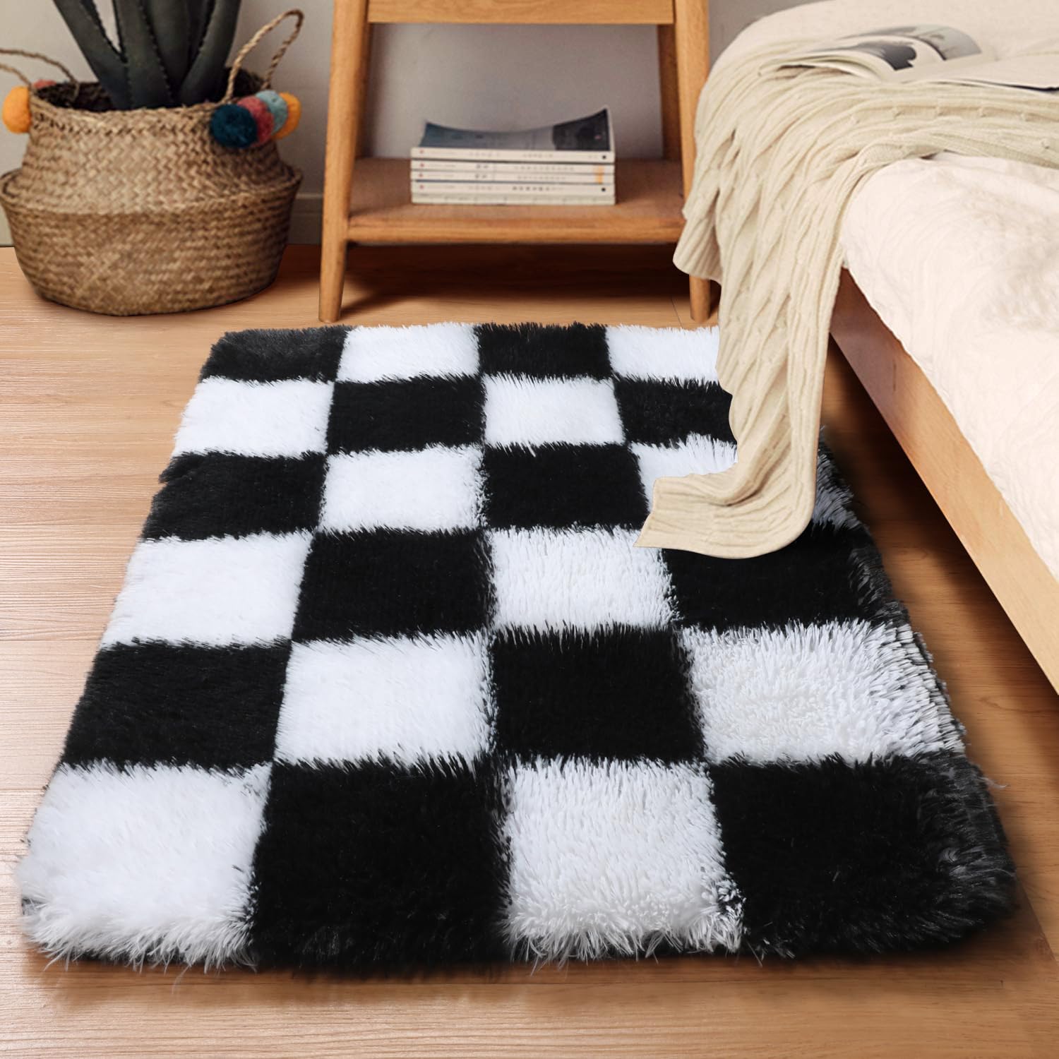 Amazon.com: KICMOR Small Rug for Bedroom, 2x3 Fluffy Soft Black