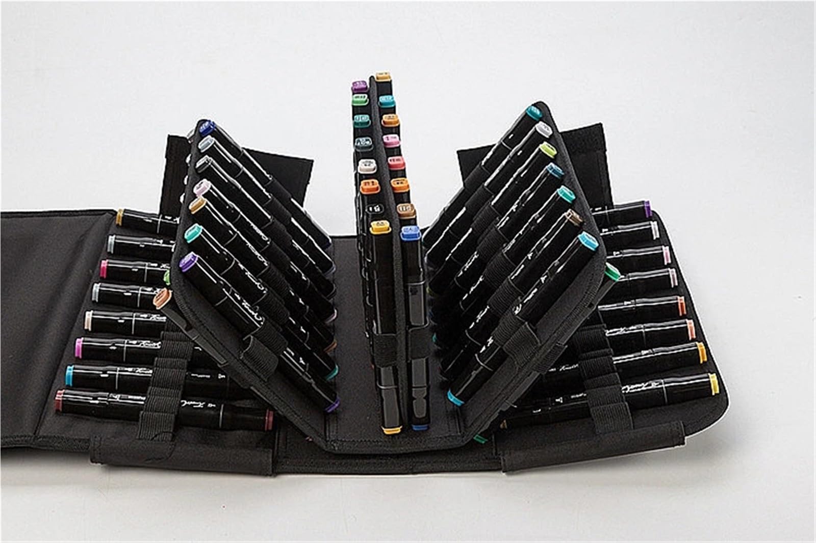 Aufbewahrungsbox für Markierungsstifte 120 Slot Große Kapazität Faltbare Marker Stift Fall Art Marker Stift Tasche Lagerung Tasche Langlebige Skizze Werkzeug Lagerung Box schreibwaren für Büro(Black)