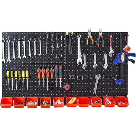 Amazon.com: TORACK Metal Pegboard Wall Organizer 4ft Wide, Pegboard ...