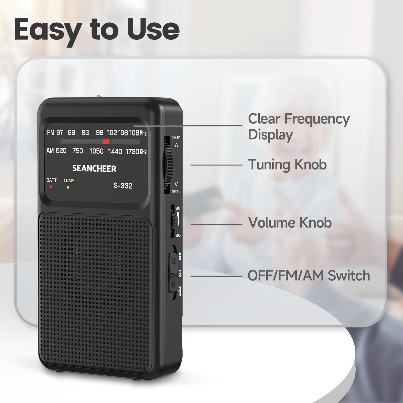 Amazon.co.jp: ポータブルラジオAM FM、ラウドスピーカー付き