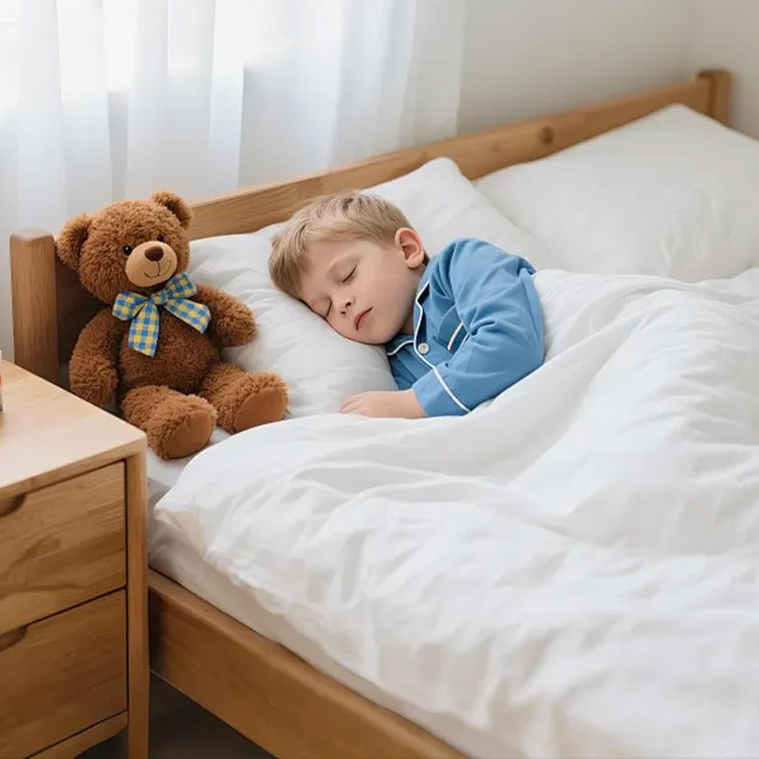 Three Geese Lightweight Toddler Comforter, All Season Down Blanket for Kids, 41x48 Inch White Duvet Insert with Soft Cotton Blend Fabric - Image 5