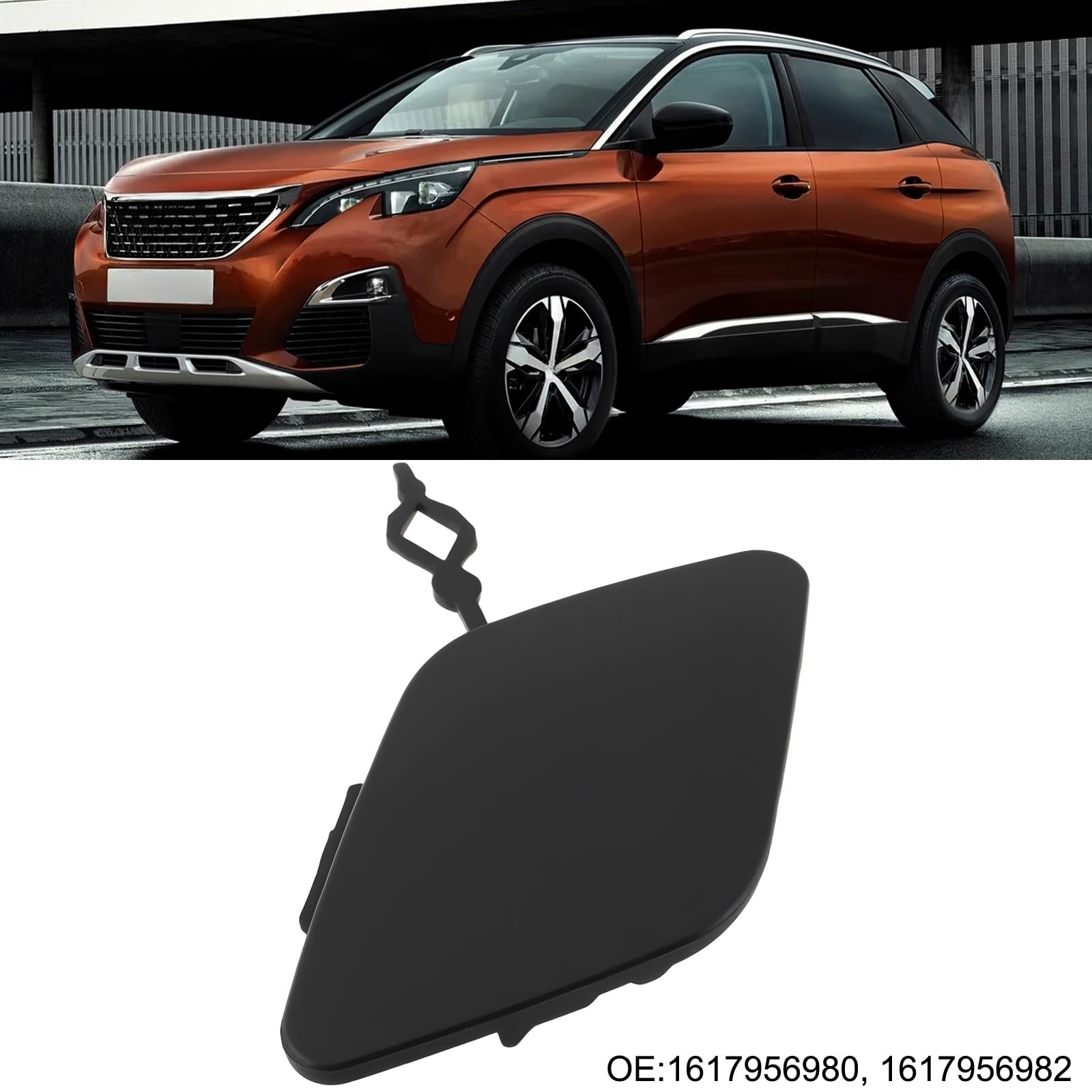 Capuchon De Crochet De Remorquage Briny River Pour Peugeot 3008 2017-2021 - Noir