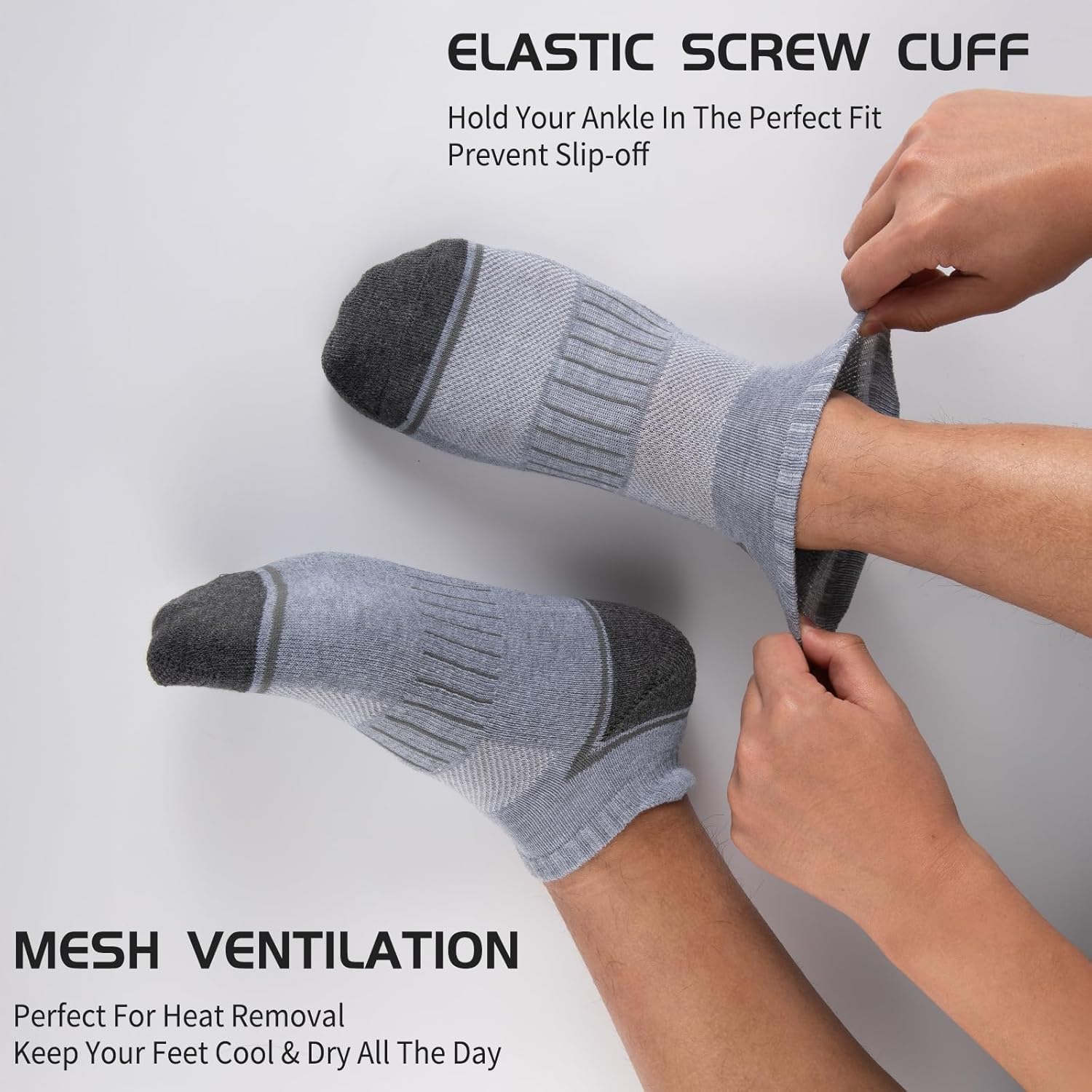 Heatuff 12 Pairs Men's Ankle Running Socks Cushioned Low Cut Athletic Sports Casual Tab Socks - Image 2