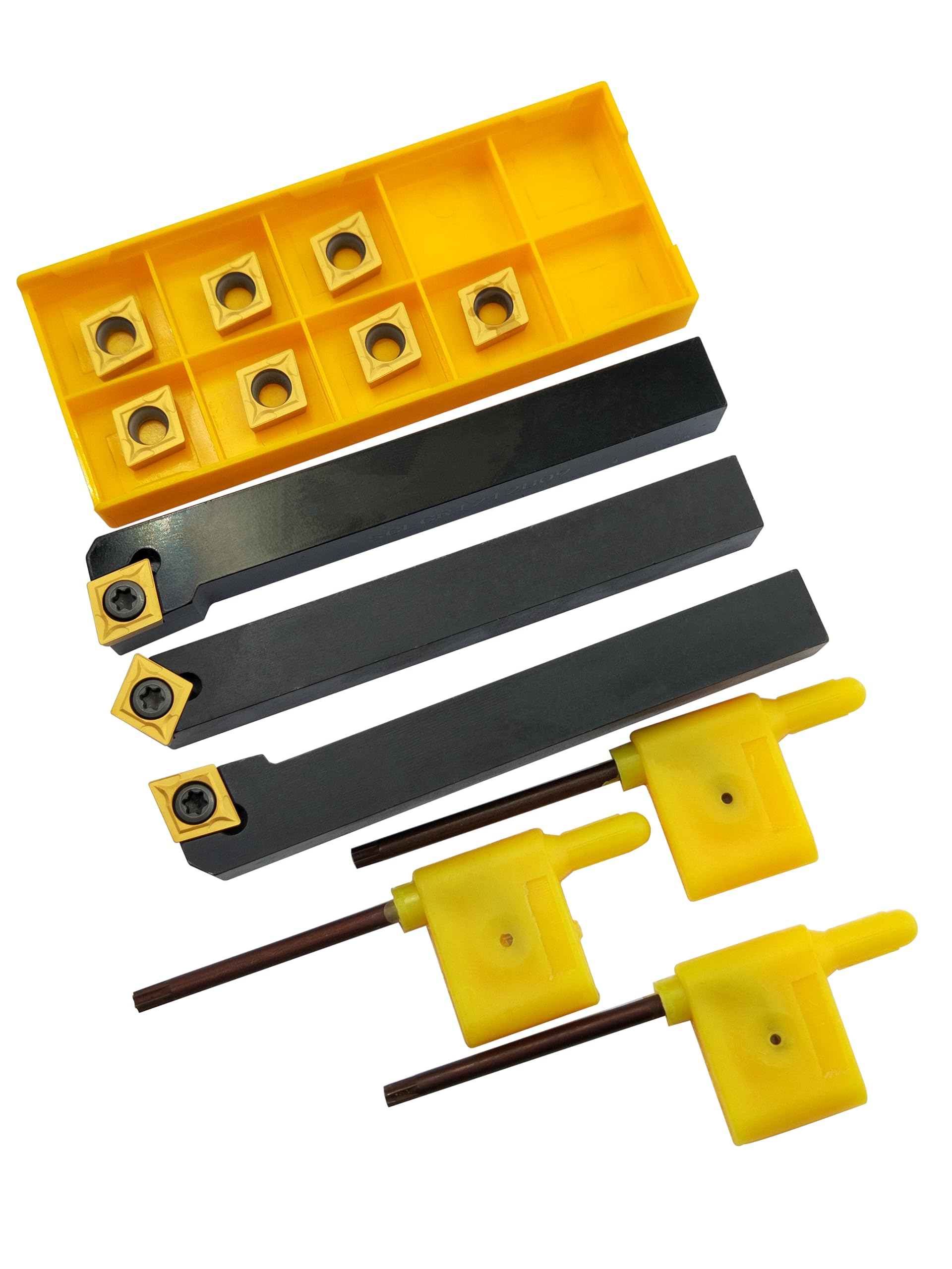 1/2" Outil de tournage 12mm SCLCR1212H09+SCLCL1212H09 + SCMCN1212H09 CNC Porte-outil de tournage externe pour tour ensemble, et 10pièces CCMT09T304 / CCMT32.51 inserts indexables en carbure