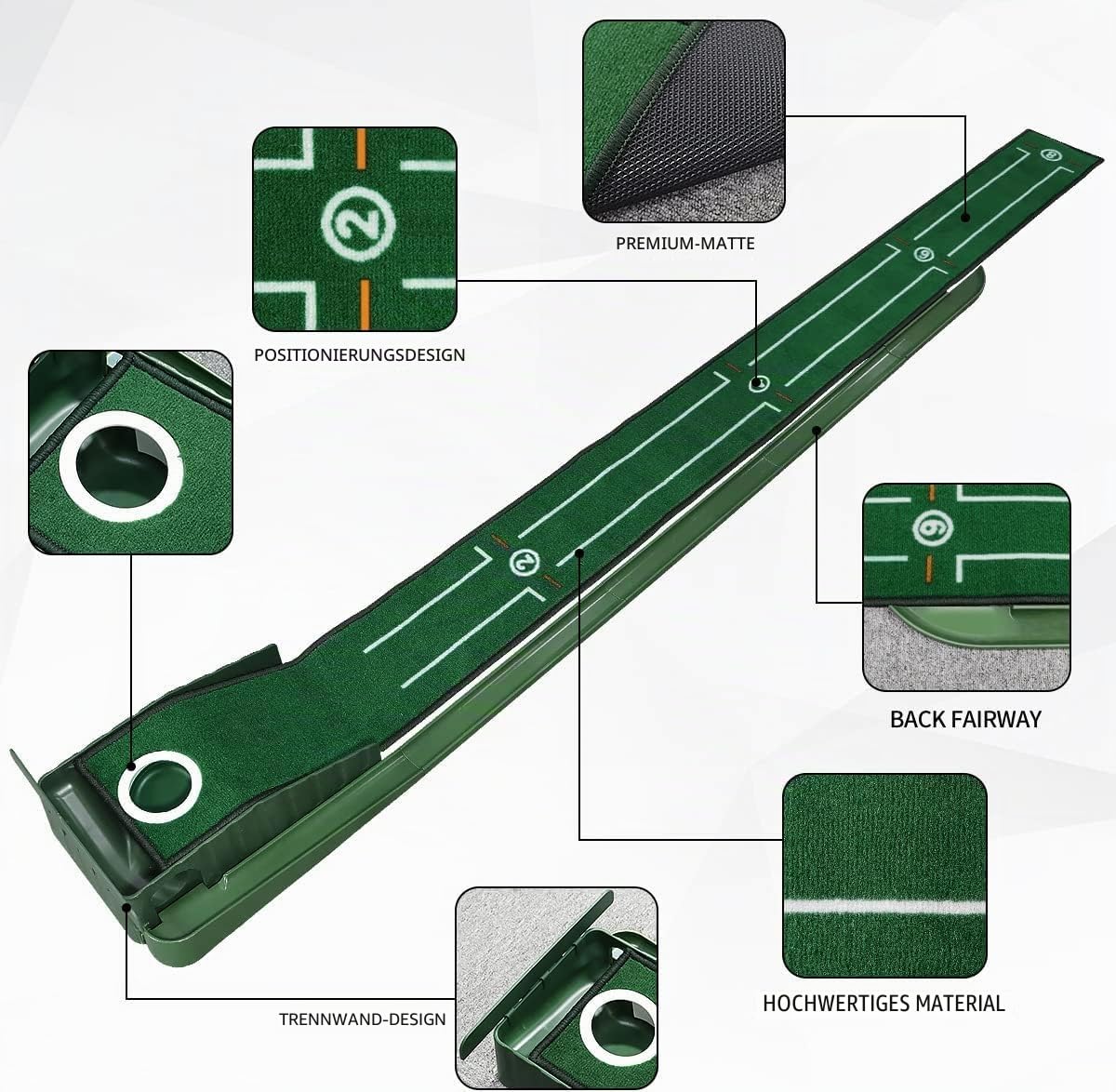 Putting Green Indoor Set,Long Putting Mat with Auto Ball Return,Suit for Men Gift Home Office
