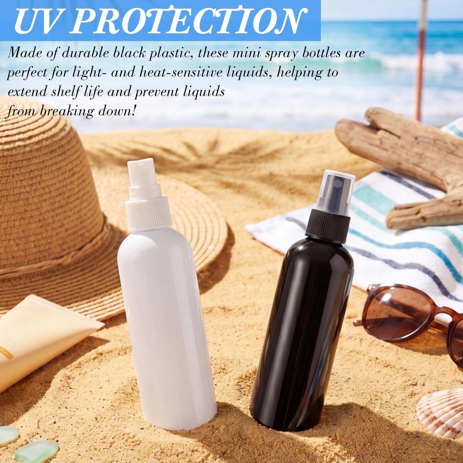 Kigley 100-Piece Plastic Fine Mist Spray Bottles, 4 oz Refillable