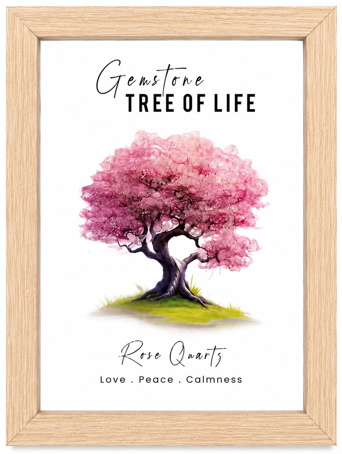 EverMineCrystal Rose Quartz Tree of Life Wall Frame for Home Decor | Crystal Gemstone Art Frame | Love, Peace & Calmness Decorative Wall Hanging | Spiritual Healing Gift for Living Room, Bedroom & Office-image-29