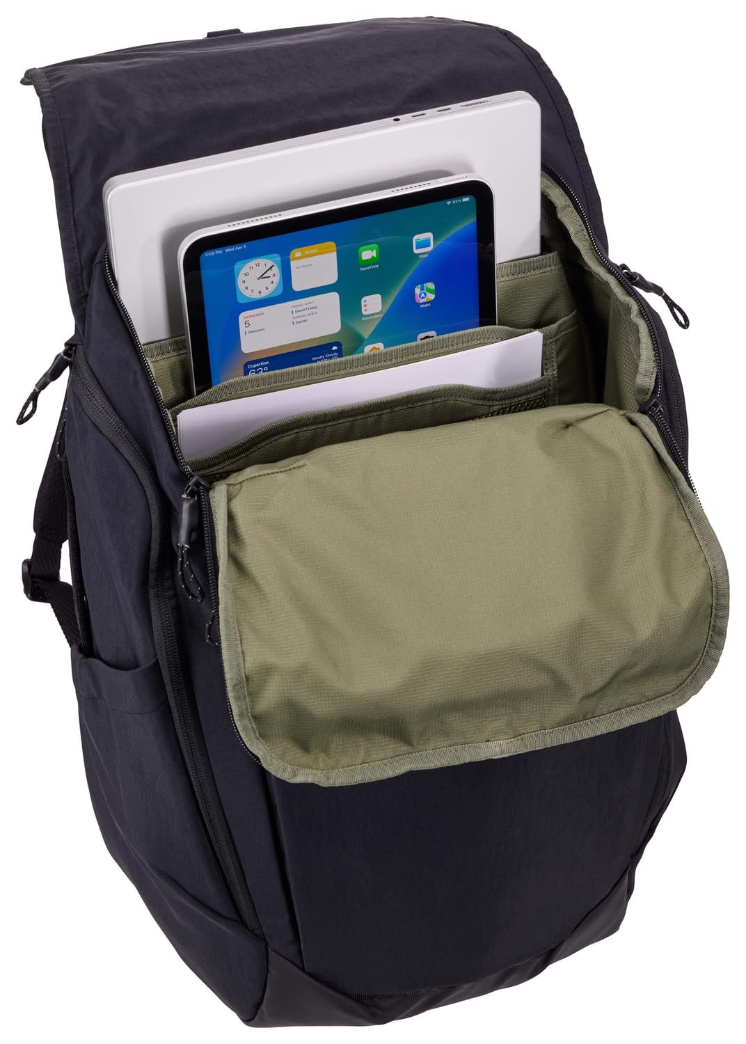 Thule Plecak Paramount 27 l, plecak dla osób dojeżdżających do pracy, wyściełana kieszeń pasuje do laptopów o przekątnej 16 cali, kolor czarny