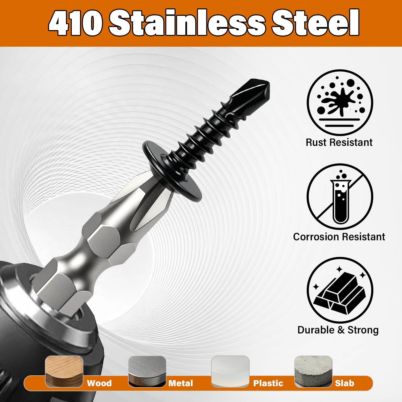 Self-Tapping Screws - 300 Pack #8 x 3/4" -5