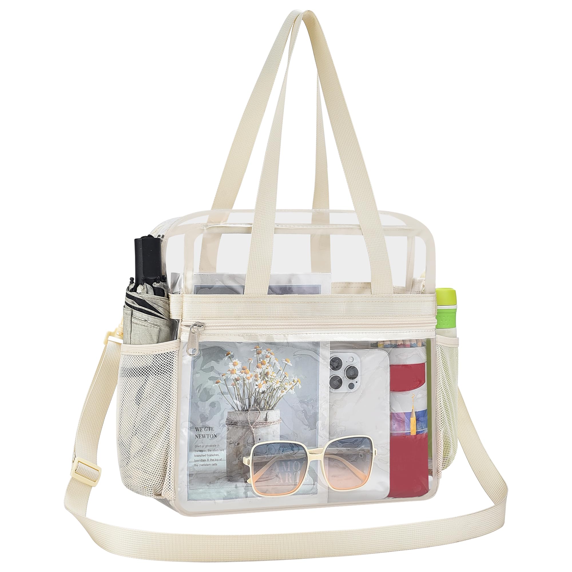 Oraben Clear Tote Bag Clear Bag Stadium Approved 12x6x12 Stadium Bag for Work, Sports Games,Gym