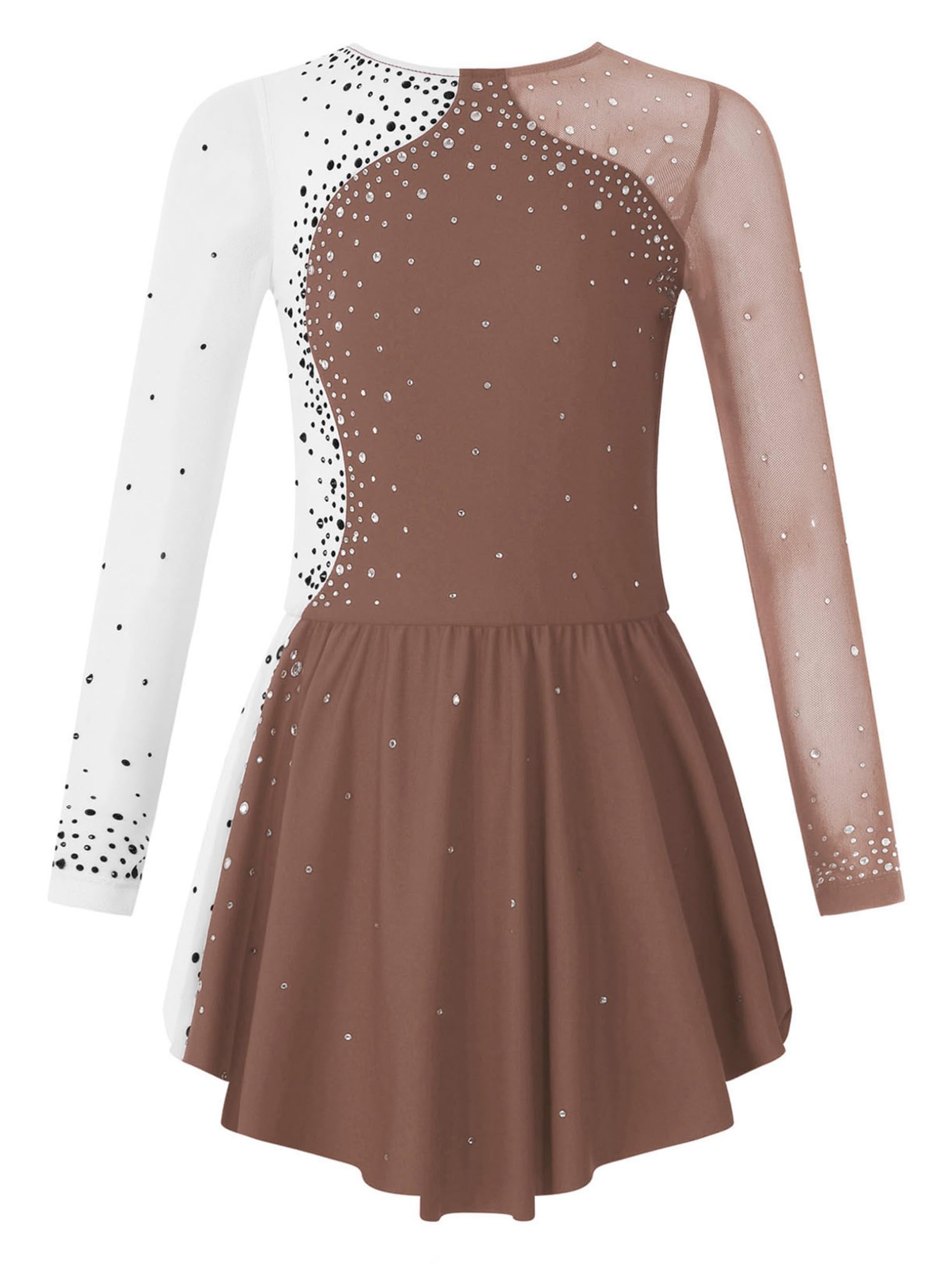 Freebily Vestido de Danza para Niña Maillot de Manga Larga con Brillante Leotardo Gimnasia Rítmica Maillot de Patinaje Competición Traje de Baile — view 3