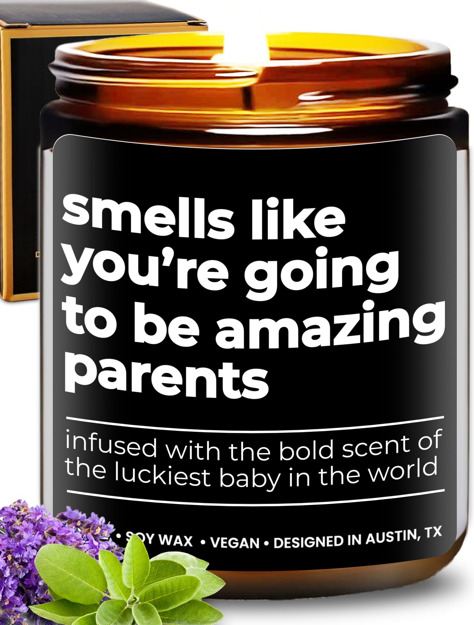 Amazing Parents Candle, Unique Gifts for New Parents for Mother's Day & Father's Day, New Parent Gifts for Couples, Gender Reveal Presents for Mom and Dad to Be, Gift-Ready