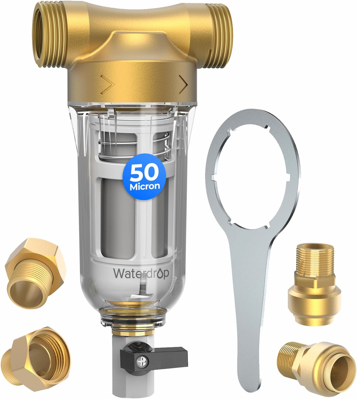 Waterdrop RPFK Spin Down Sediment Filter, 40-50 Micron, BPA Free