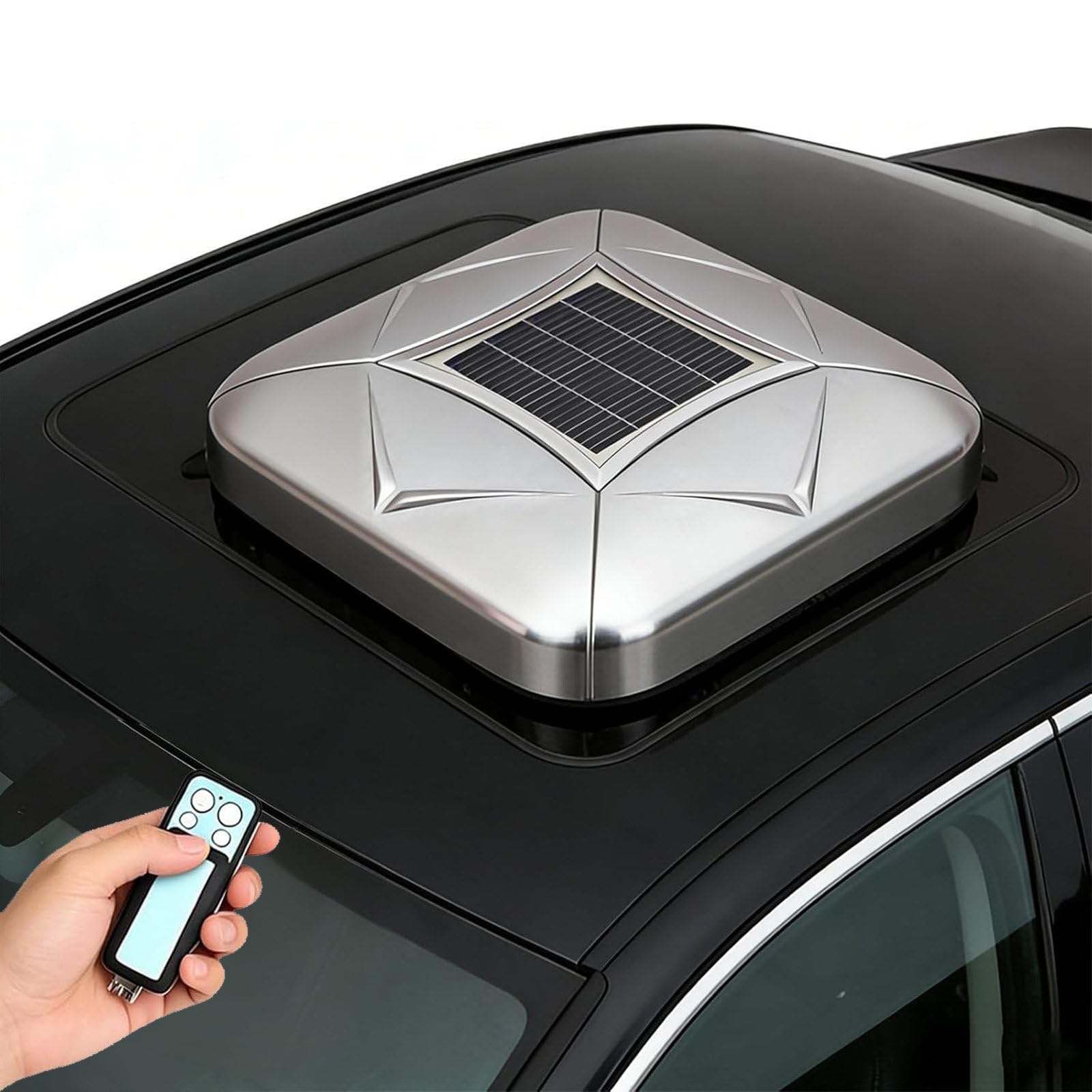 AETEREOS Car Cover Solar Charging, Fully Automatic Outdoor Car Cover Portable Sun and Weather Shelter, Intelligent Remote Control Electric Shrinkage Car Window Covers Silver-YL
