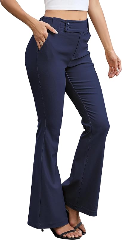 Eddoyee Dress Pants for Women Stretchy Flare Work Business Office Pants
