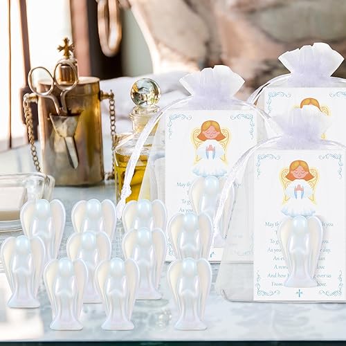 Miniatura 4 de Vercraft Juego de 15 figuras de ángel de cristal a granel de 1.5 pulgadas, ángeles de bolsillo de guardián, estatua curativa, mini piedras preciosas