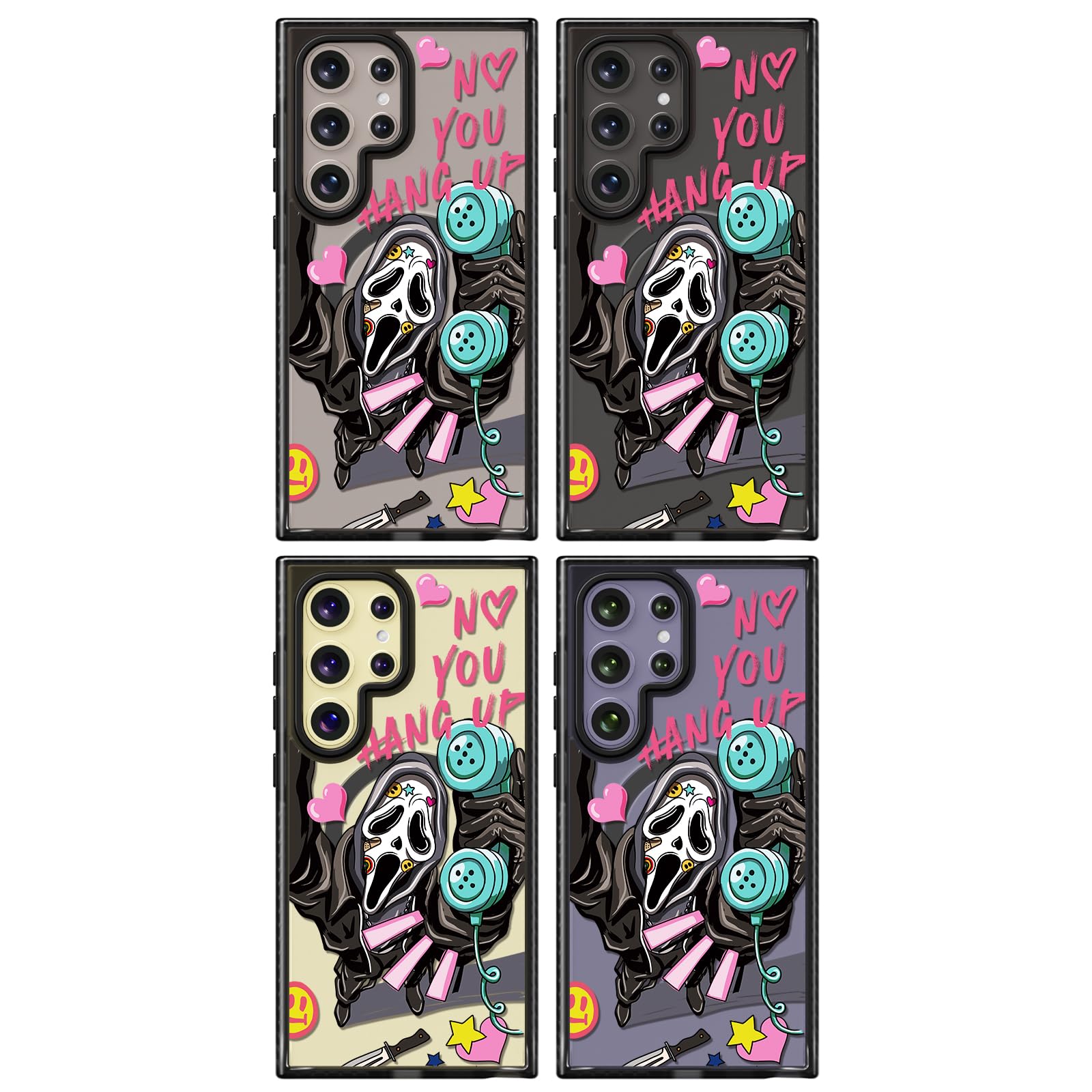 Rosarnnah Funda magnética para Samsung Magsafe bonita estética – duradera y divertida funda para teléfono – Diseño de calavera de esqueleto de grito femenino para mujer y niña de 6.8 pulgadas, color