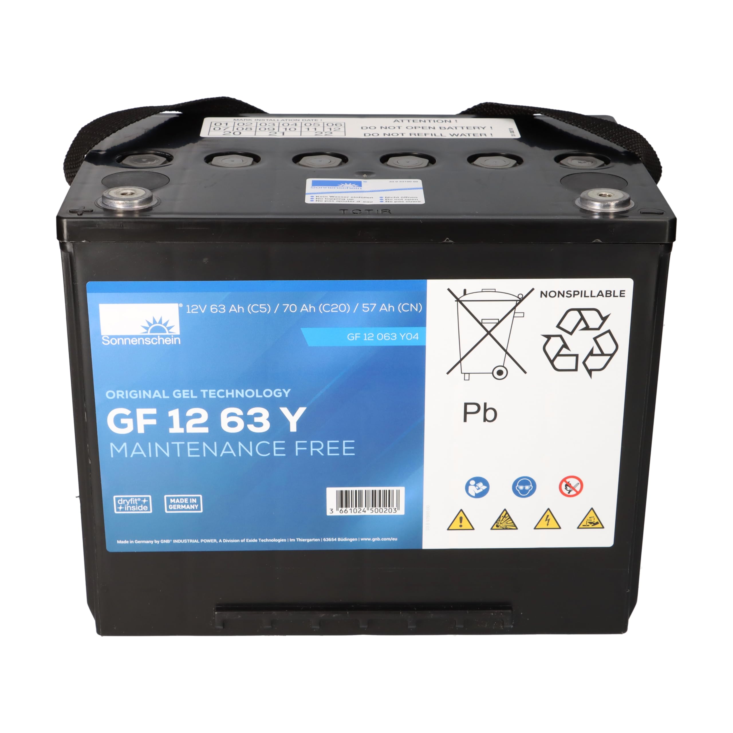 Ersatzakku Ameise Jungheinrich EME 114 Elektro-Hubwagen 12V 63Ah Blei-Gel - Antriebsbatterie - Hubwagen - Langlebig