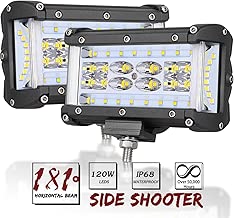 Side Shooter LED Lights, AutoPowerPlus 2pcs 5 inch 120W LED Pods Off Road Driving Fog Light Waterproof LED Cubes Spot Flood Combo Work Lights for Truck Jeep ATV UTV Pickup Boat - coolthings.us
