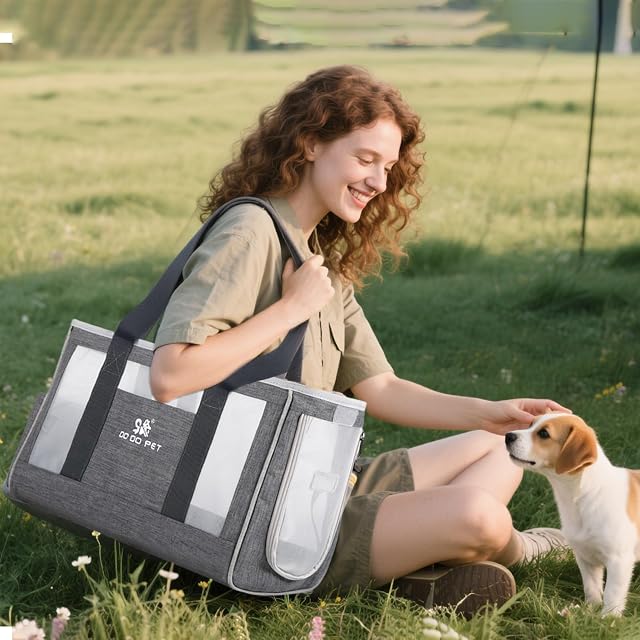 Foto 2 de 8 de PETCUTE Transportin Gato Perro,Respirable Bolsa Transporte Transpirable para Mascota con Correa de Seguridad…