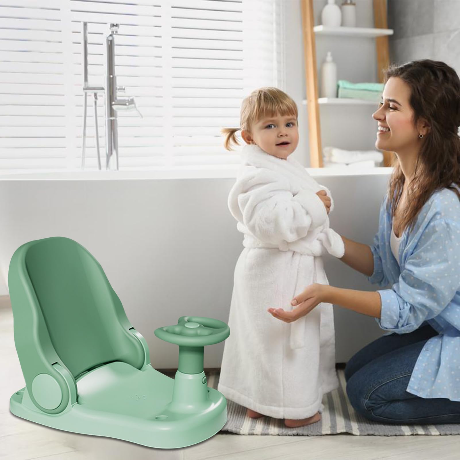 Asiento infantil para baño, asiento de baño plegable con ventosas
