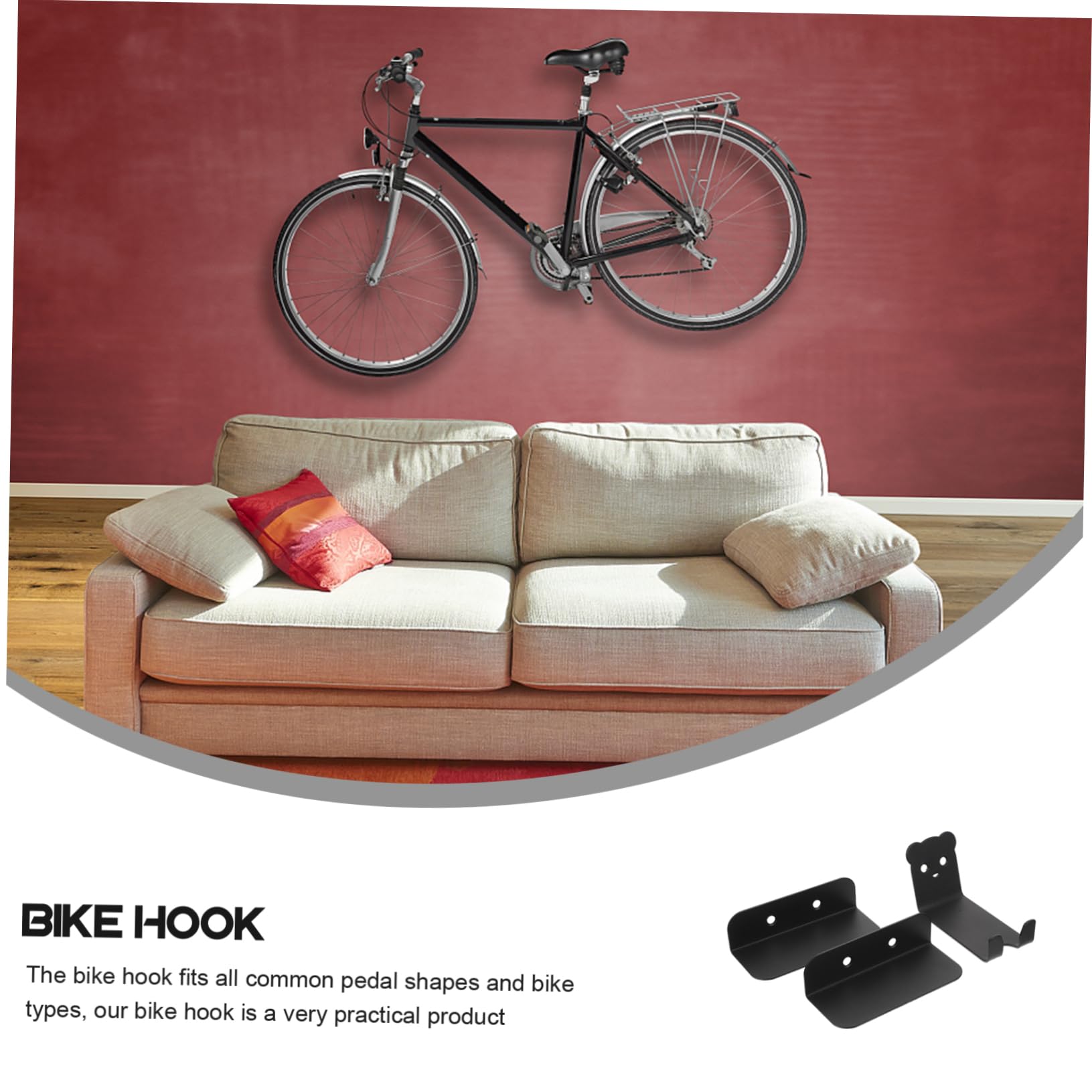1 Set Supporto Parete Biciclette Robusto Portabiciclette Garage Gancio Riporre Bici