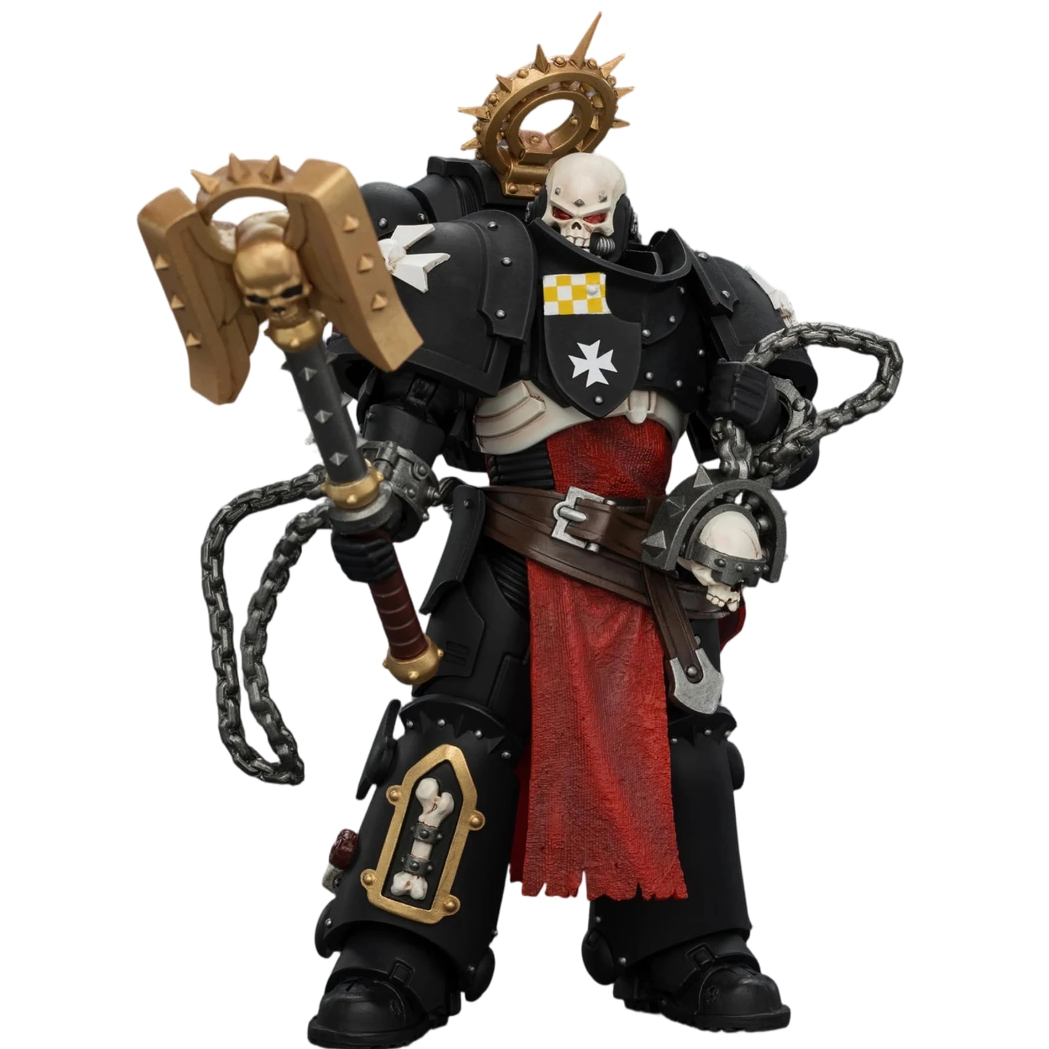JOYTOY Warhammer 40K 1/18 Action Figures Black Templars Execrator 2 with Crozius Arcanum and Absolvor Bolt Pistol 4.8Inch Artifacts Display Base,Desktop Decoration and Gift