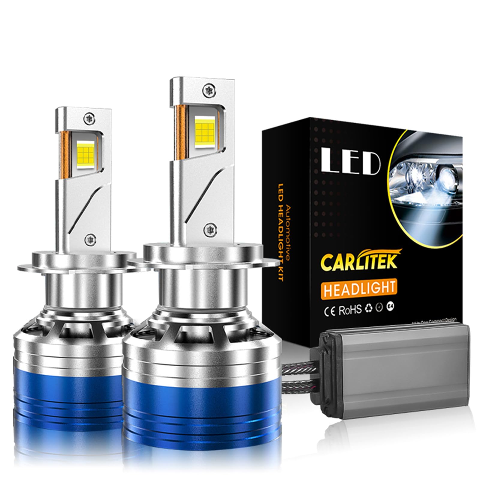 Lampadine per Fari A LED, Aggiornamento 165.000 Lumen, Luminosità al 600%, Lampadina A LED Bianco Freddo 6000K, Kit Lampadine di Ricambio Plug-And-Play, Impermeabile IP68, Confezione da 2,9006