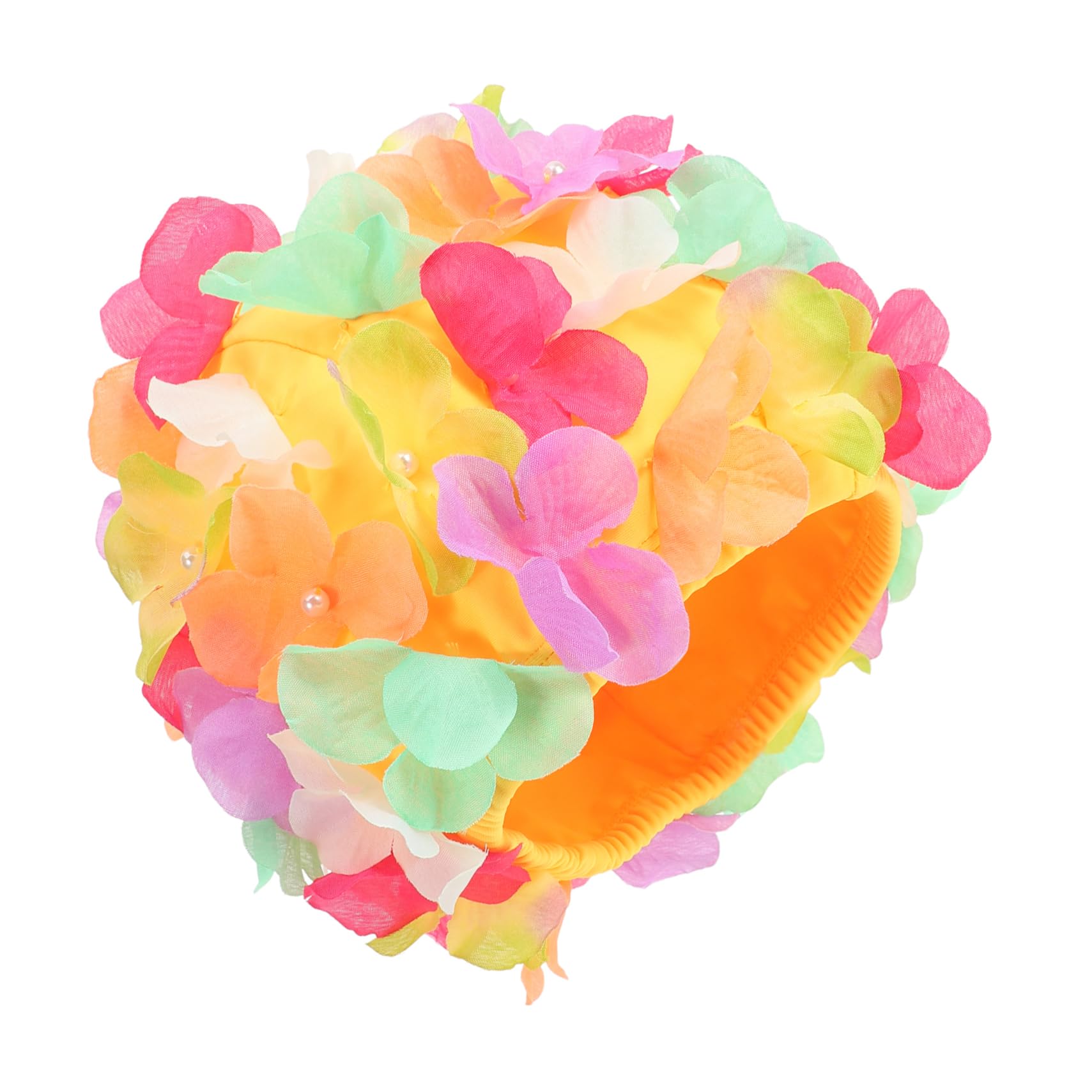 BESTonZON Sombrero de natación de Flores Piscina Gorro de natación Gorro de baño con pétalos Mujeres bañadoras Sombreros de Flores Gorras de natación elásticas Nylon