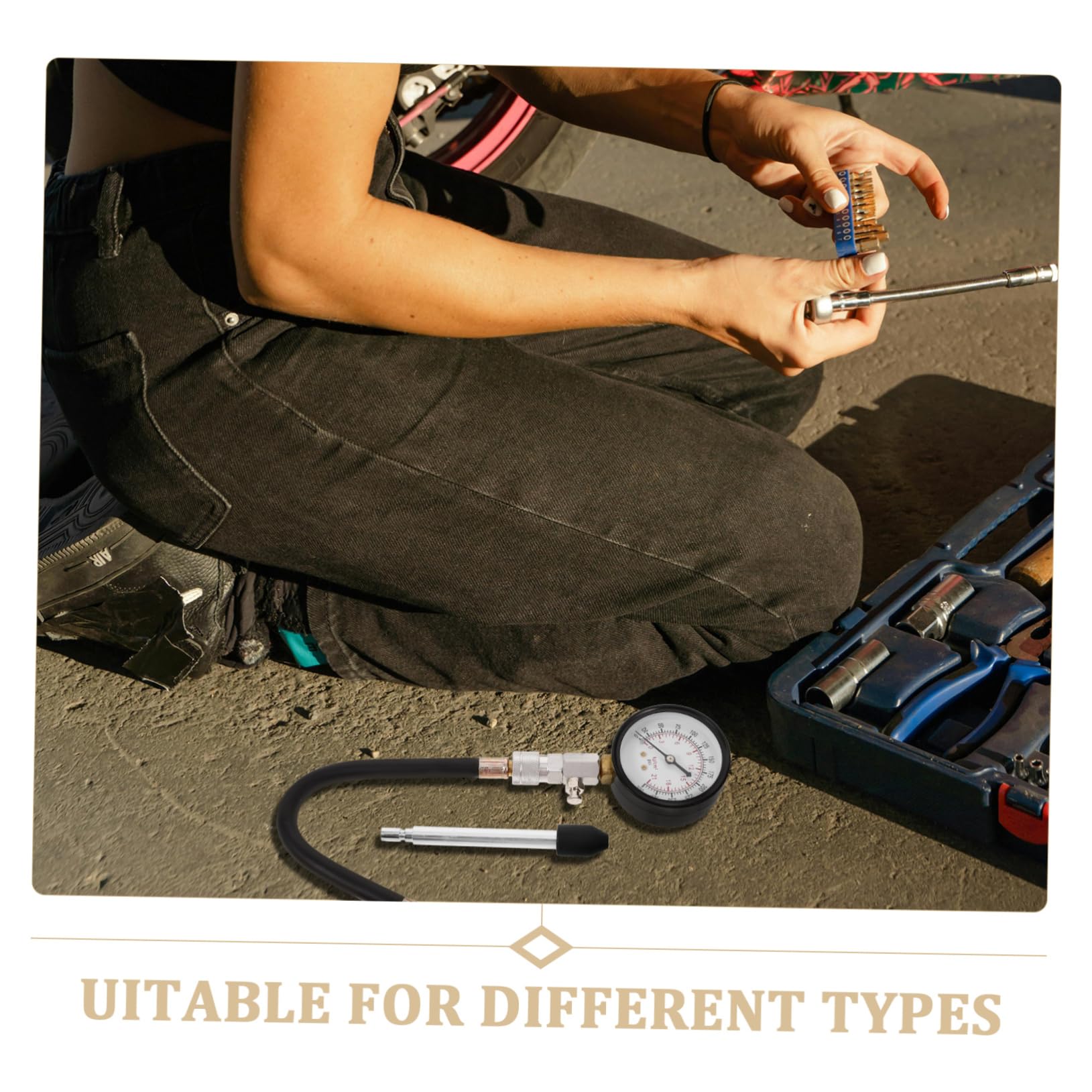 SOIMISS 1 set Kit Tester Compressione per Auto Strumento Professionale per Misurazione Pressione Cilindri Compatibile con Diversi Tipi Design Compatto e per Facilità Trasporto