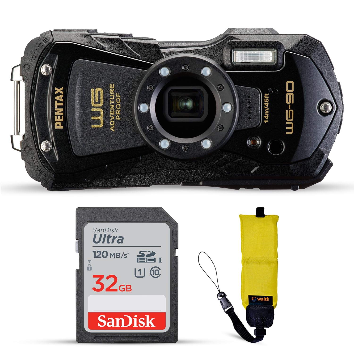 Amazon.com : Pentax WG-90 Waterproof Digital Camera (Black) | 2.7