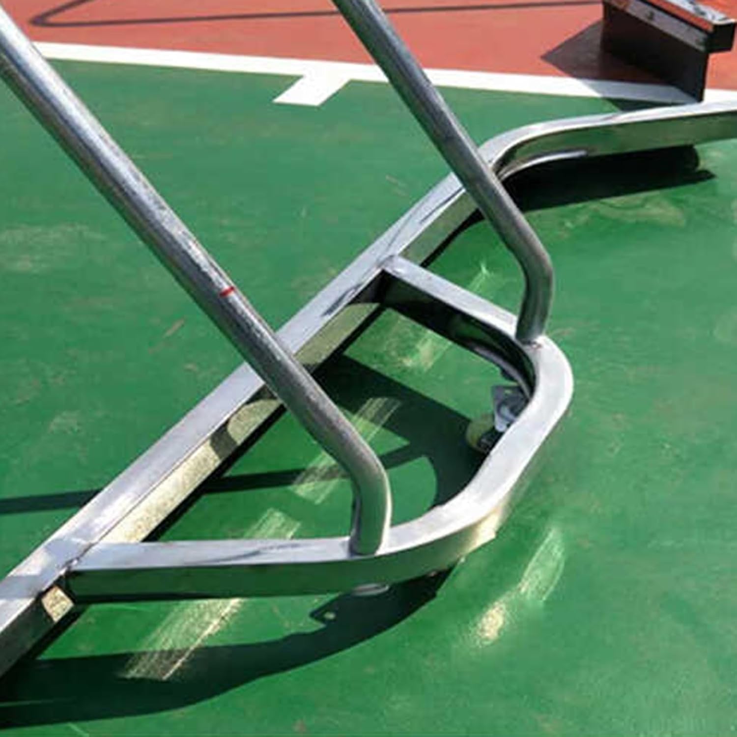 Tennis Court Squeegee,Floor Water Remover with 360°Wheels,Stainless Steel Sport Court Accessories,for Basketball Courts Basements,Silver