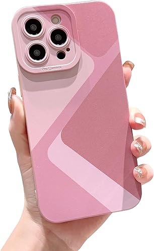 YKCZL Funda compatible con iPhone 14 Pro, bonito patrón de arte geométrico de color empalme para mujeres y niñas, TPU suave resistente al desgaste,