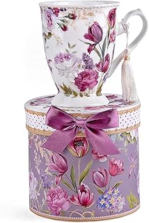 STP GOODS Porcelain Tea/Coffee Cup in Gift Box Fine Porcelain Coffee Cup Tea Cup Set of One (Tulip)