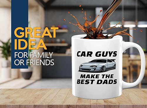 Miniatura 2 de Carguy Coffee Mug 11oz White -car guys make the best dads - Funny Sarcasm Car Lover Owner Enthusiast Mechanics Racing Street Racer Road Trip